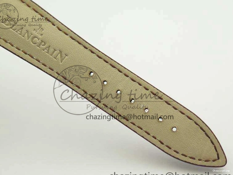 0328 Villeret 6651 RG ZF 1:1 Best Edition White Dial On Brown Leather Strap A Unique 8097